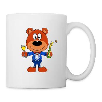 TEDDYBÄR - PROST NEUJAHR - SILVESTER - PARTY - Tasse - Weiß - Rechts