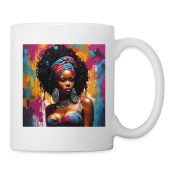 Portrait d'une belle Africaine - Mug blanc - blanc - Droite