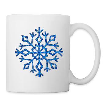 Schneekristall Schneeflocke Eiskristall Winterzeit - Tasse - Weiß - Rechts
