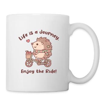 Das niedliche Igelleben ist eine Reise Genießen Sie die Fahrt - Tasse - Weiß - Rechts