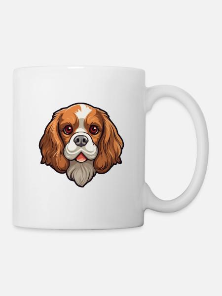 Cavalier King Charles Spaniel Hunderasse Cartoon Ka - Tasse - Weiß