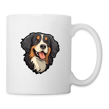 Bernese Mountain Dog Breed Cartoon Kawaii Illustra - Mug - white - Right