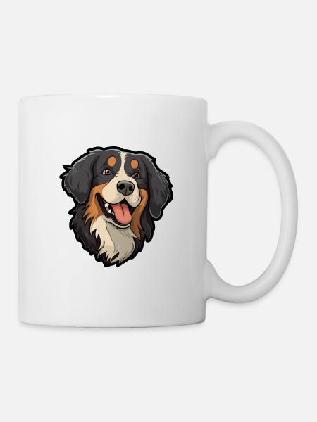 Bouvier bernois race dessin animé kawaii illustra - Mug blanc - blanc