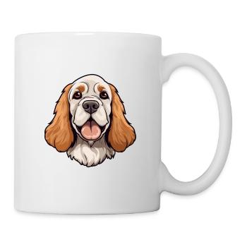 Clumber Spaniel Dog Breed Cartoon Kawaii Illustrat - Mug - white - Right