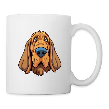 Bloodhound chien race dessin animé Kawaii Illustration - Mug blanc - blanc - Droite