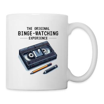 Retro VHS Kassette Nostalgisches 80er Jahre Binge-Watching - Tasse - Weiß - Rechts