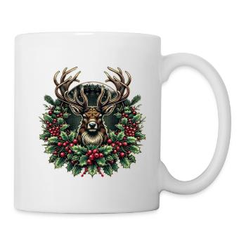 Frohe Weihnachten: Stilvolles Rentier - Tasse - Weiß - Rechts