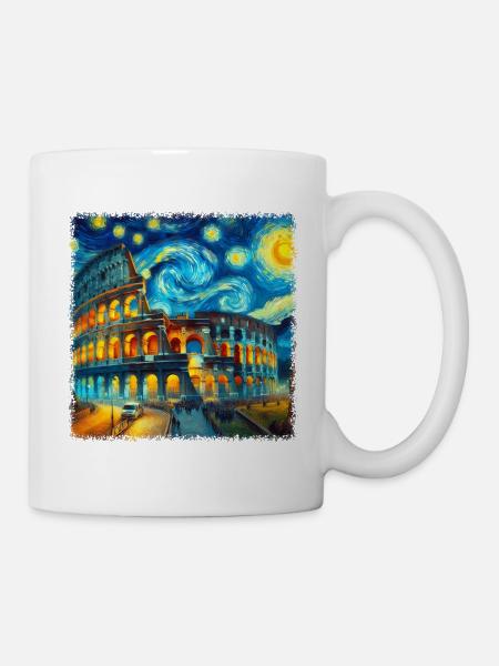 Style de la nuit étoilée du Colisée Van Gogh - Mug blanc - blanc
