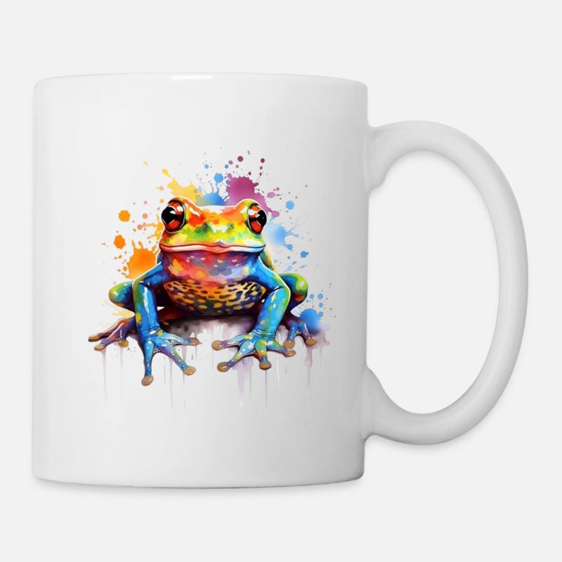 Grenouille coloré, frog - Mug blanc - blanc