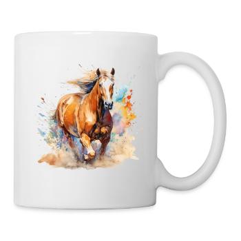 Cheval quarter horse palomino - Mug blanc - blanc - Droite