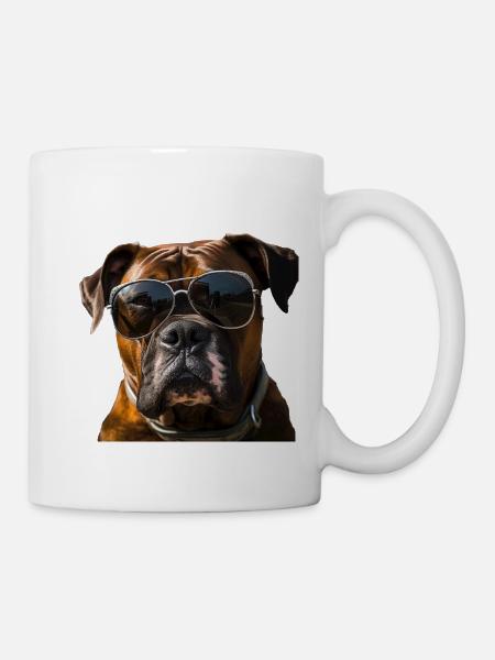 Deutscher Boxer Cool - Deutscher Boxer - Tasse - Weiß