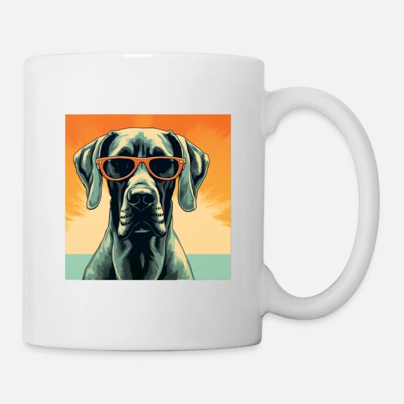 Deutsche Dogge Cool - Deutsche Dogge - Tasse - Weiß