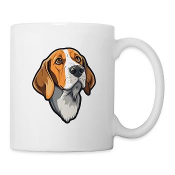 English Foxhound Dog Breed Cartoon Kawaii Illustra - Mug - white - Right