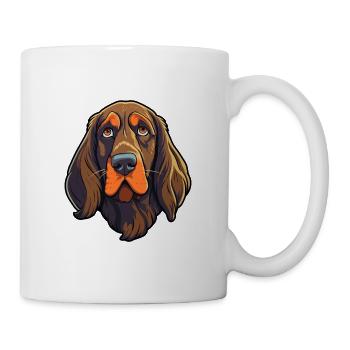 Frisian Pointing Dog Breed Cartoon Kawaii Illustra - Mug - white - Right