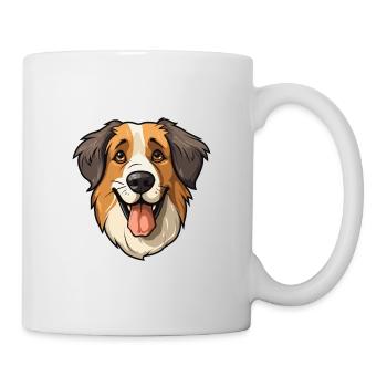 Georgischer Schäferhund Rasse Karikatur Kawaii Illustr - Tasse - Weiß - Rechts