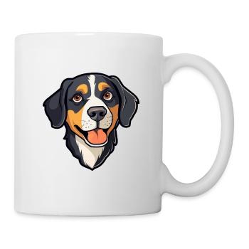 Entlebucher Mountain Dog Breed Cartoon Kawaii Illu - Mug blanc - blanc - Droite