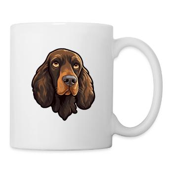 Field Spaniel Hunderasse Cartoon Kawaii Illustration - Tasse - Weiß - Rechts