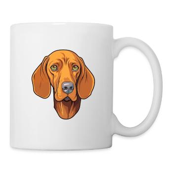 Hungarian Vizsla Dog Breed Cartoon Kawaii Illustra - Mug - white - Right