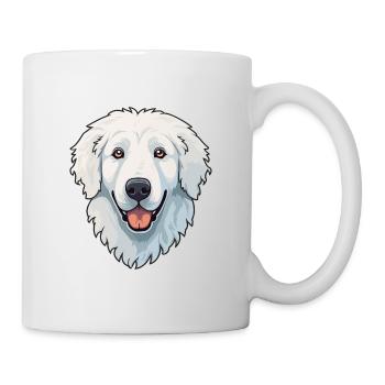 Kuvasz Hungarian Dog Breed Cartoon Kawaii Illustra - Mug - white - Right