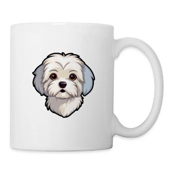 Chien maltais race Cartoon Kawaii Illustration - Mug blanc - blanc - Droite