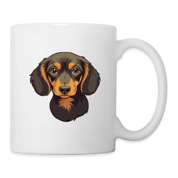 Miniatur Dackel Hunderasse Cartoon Kawaii Illus - Tasse - Weiß - Rechts