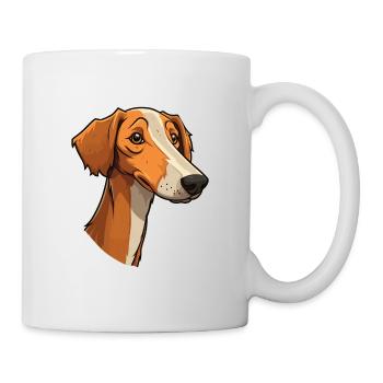 Lurcher Dog Breed Cartoon Kawaii Illustration - Mug - white - Right