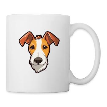 Miniature Fox Terrier chien race dessin animé Kawaii malade - Mug blanc - blanc - Droite