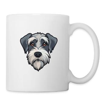 Mittelschnauzer Hunderasse Cartoon Kawaii Illustrat - Tasse - Weiß - Rechts