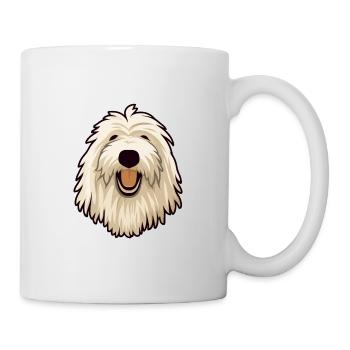Komondor race de chien dessin animé kawaii illustration - Mug blanc - blanc - Droite