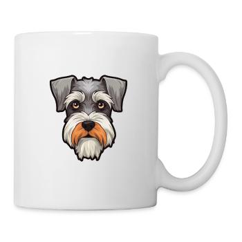 Miniature Schnauzer chien race dessin animé Kawaii Illus - Mug blanc - blanc - Droite