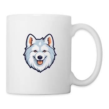 Nordique Spitz chien race Cartoon Kawaii Illustration - Mug blanc - blanc - Droite