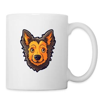 Mudi Hunderasse Karikatur Kawaii Illustration - Tasse - Weiß - Rechts
