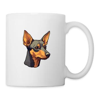 Miniatur Pinscher Hunderasse Cartoon Kawaii Illust - Tasse - Weiß - Rechts