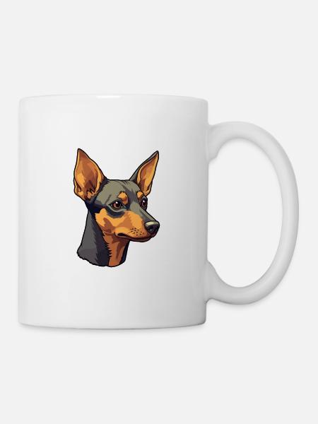 Miniatur Pinscher Hunderasse Cartoon Kawaii Illust - Tasse - Weiß