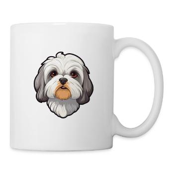 Maltais Shih Tzu Chien Race Cartoon Kawaii Illustra - Mug blanc - blanc - Droite