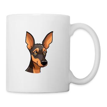 Manchester Terrier chien race dessin animé kawaii illust - Mug blanc - blanc - Droite
