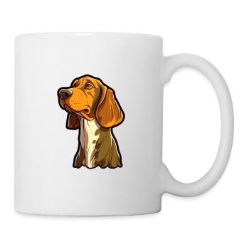 Majestic Tree Hound Dog Breed Cartoon Kawaii Illus - Mug - white - Right
