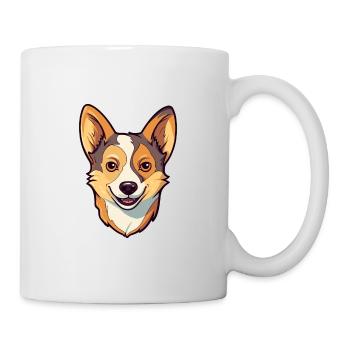 Lundehund chien race Cartoon Kawaii Illustration - Mug blanc - blanc - Droite
