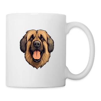 Leonberger Dog Breed Cartoon Kawaii Illustration - Mug - white - Right
