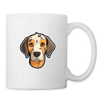 Leopard Cur Hund Rasse Cartoon Kawaii Illustration - Tasse - Weiß - Rechts