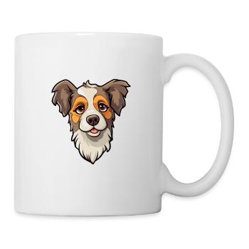 Koolie chien race dessin animé Kawaii Illustration - Mug blanc - blanc - Droite