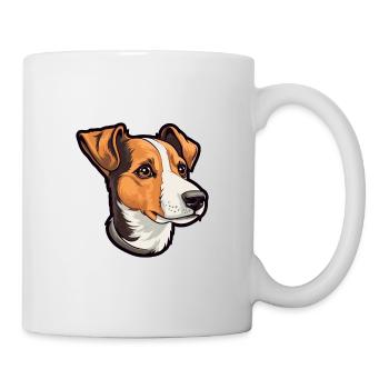 Jack Russell Terrier Hunderasse Cartoon Kawaii Illu - Tasse - Weiß - Rechts