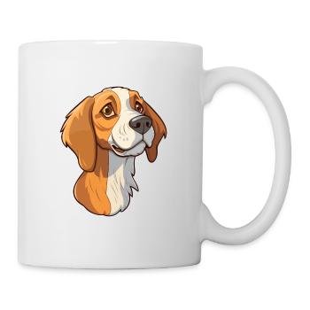 Harrier Hunderasse Cartoon Kawaii Illustration - Tasse - Weiß - Rechts