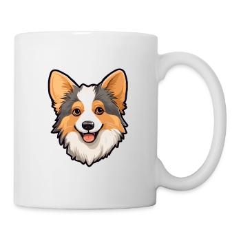 Isländischer Schäferhund Hunderasse Cartoon Kawaii Illust - Tasse - Weiß - Rechts