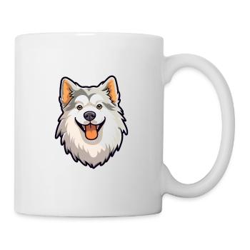 Hokkaido Dog Breed Cartoon Kawaii Illustration - Mug - white - Right
