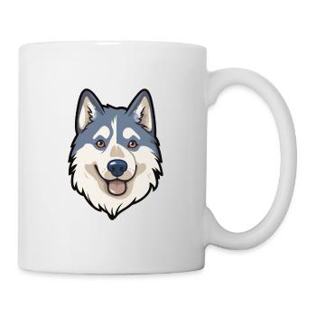 Husky-Hunderassen-Karikatur Kawaii-Illustration - Tasse - Weiß - Rechts