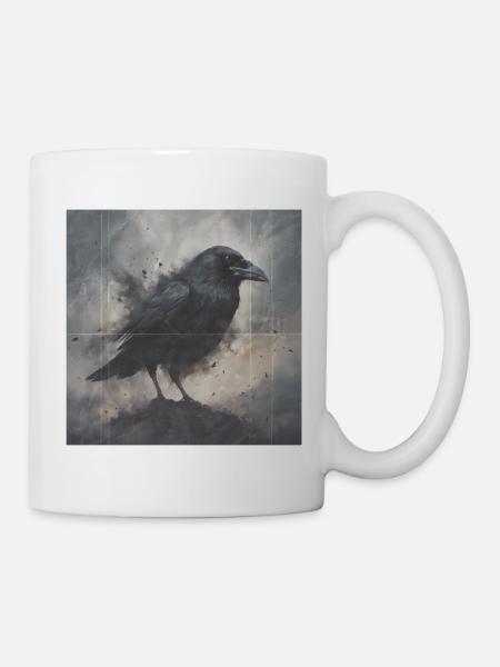 Dunkler Rabe - Tasse - Weiß