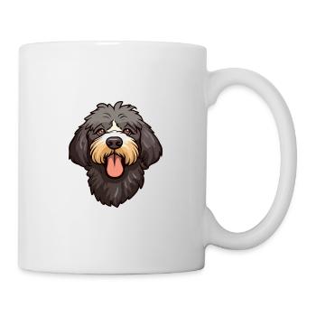 Friesische Wasserhundrasse Karikatur Kawaii Illustratio - Tasse - Weiß - Rechts