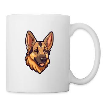 German Shepherd Dog Breed Cartoon Kawaii Illustrat - Mug - white - Right