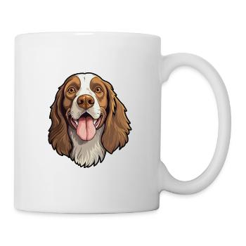Allemand à poil long Pointer chien race Cartoon Kawaii - Mug blanc - blanc - Droite